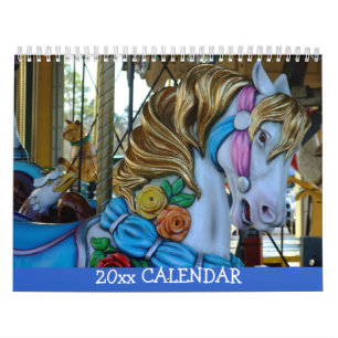 Carousel Animals, Cat Horse Rooster Frog Calendar