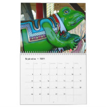 Carousel Animals, Cat Horse Rooster Frog Calendar