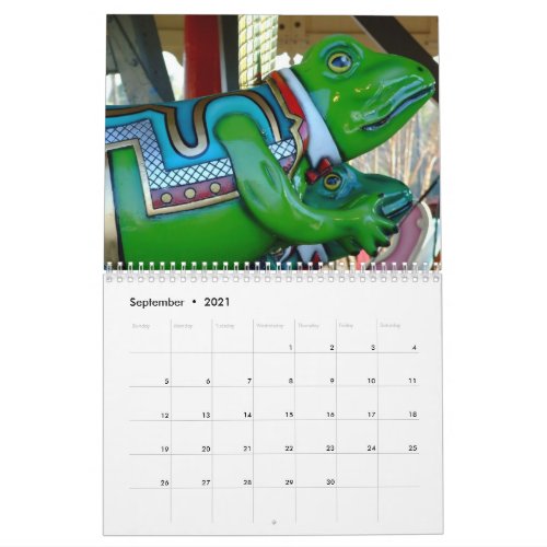 Carousel Animals Cat Horse Rooster Frog Calendar