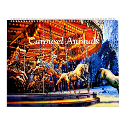 Carousel Animals Colorful  Bright Calendar