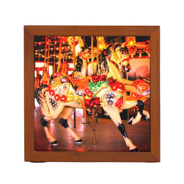 Carousel Animals Colorful Desk Organizer (Front)