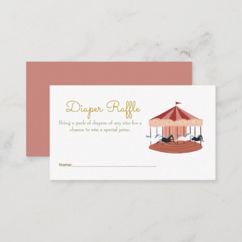 Carousel Baby Diaper Raffle Enclosure Card