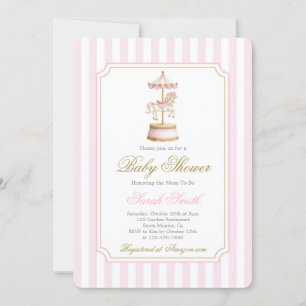 Carousel Baby Shower Girl Invitation