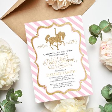 Carousel Baby Shower Invitation