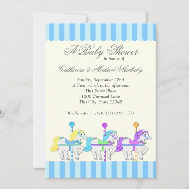 Carousel Baby Shower Invitation (Front)