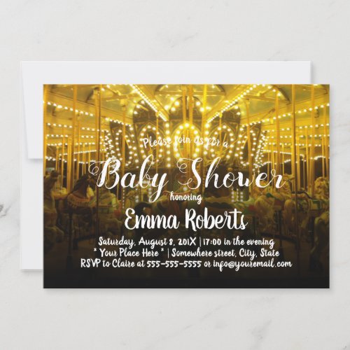 Carousel Baby Shower Merry Go Round Invitation