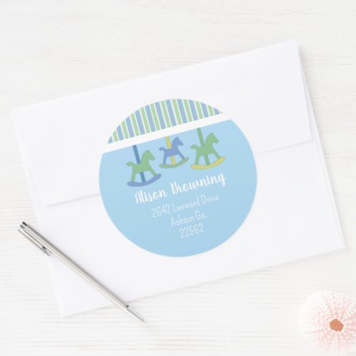 Carousel Baby Shower Stickers 