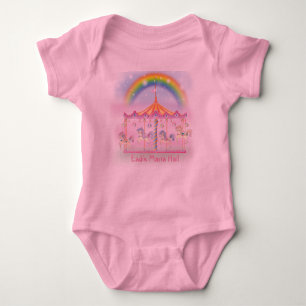 Carousel Baby Tutu Bodysuit, Pink, Personalize Baby Bodysuit