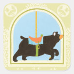Carousel Bear by June Erica Vess Square Sticker