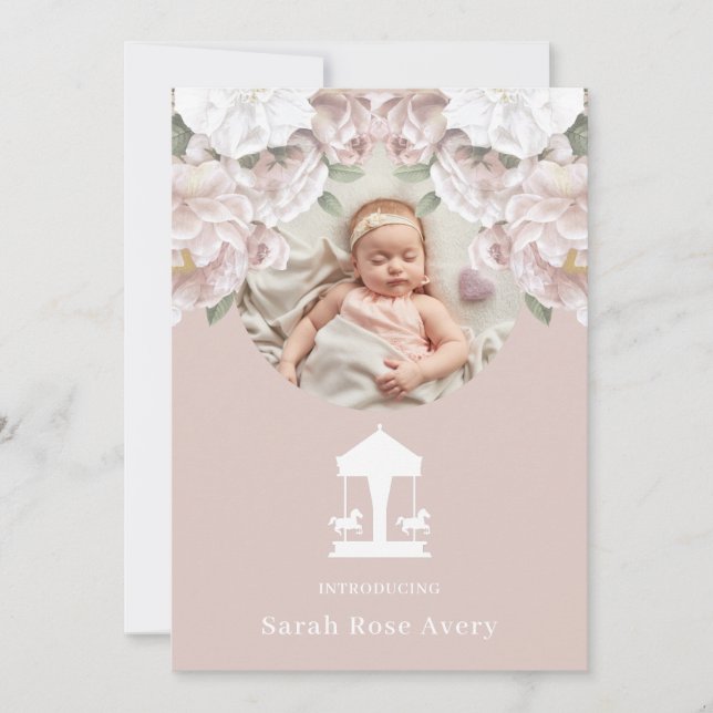 Carousel Birth Announcement (Front)