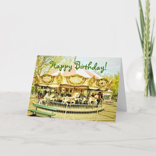 Carousel Birthday Greeting Card