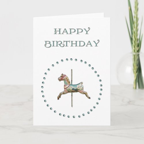 Carousel Birthday Greetings Card by Black Cherry