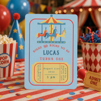 Carousel Birthday Inviation Invitation