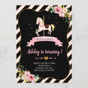 Carousel birthday invitation