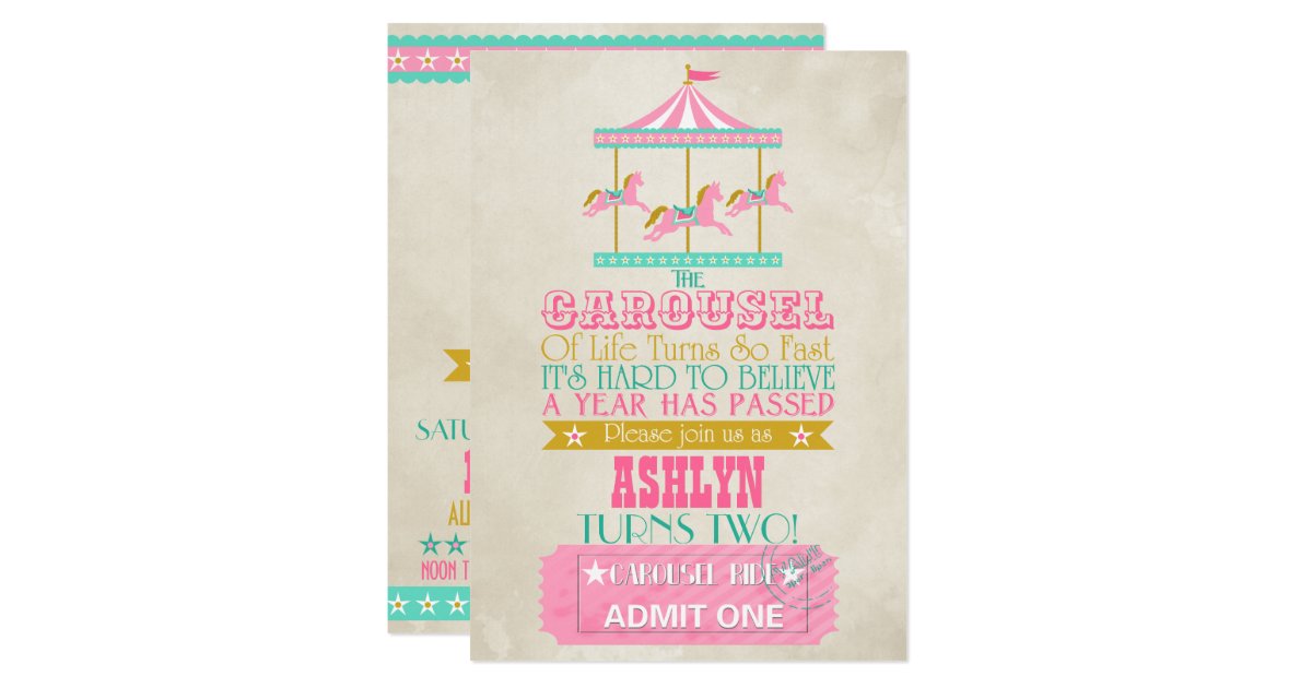 Carousel Birthday Invitation