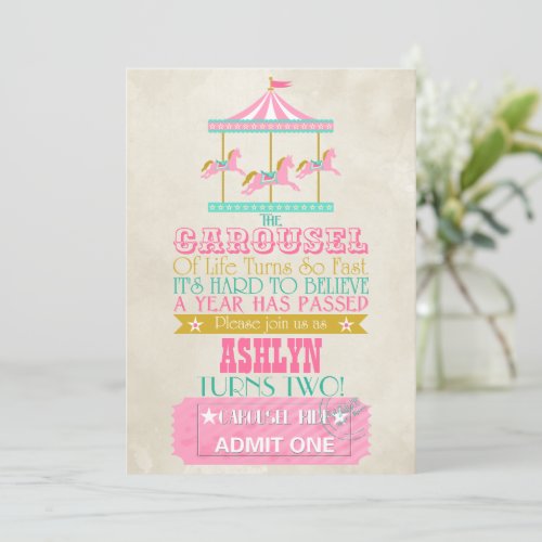 Carousel Birthday Invitation