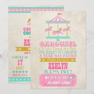 Carousel Birthday Invitation