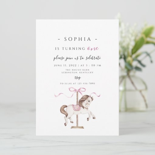 Carousel Birthday Invitation | Zazzle