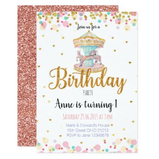 Carousel Birthday Invitation