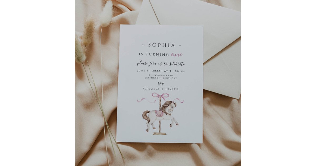 Carousel Birthday Invitation | Zazzle