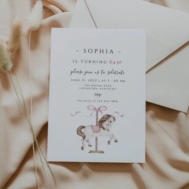 Carousel Birthday Invitation | Zazzle