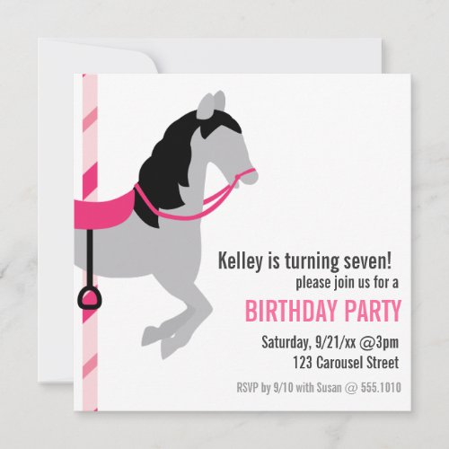 Carousel Birthday Party Invitation