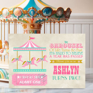 Carousel Birthday Party Invitation
