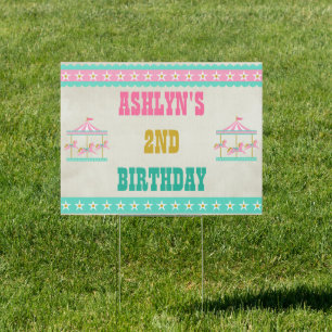 Carousel Birthday Party Sign