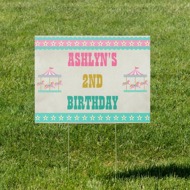 Carousel Birthday Party Sign (Insitu)