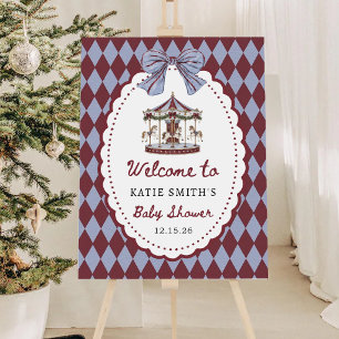Carousel Bow Christmas Baby Shower Welcome Foam Board