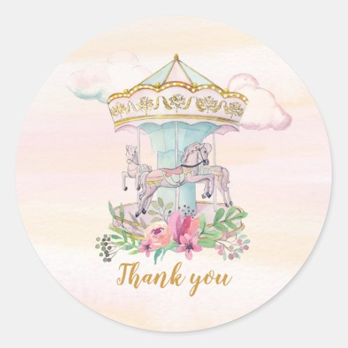 Carousel Carnival Thank you stickers