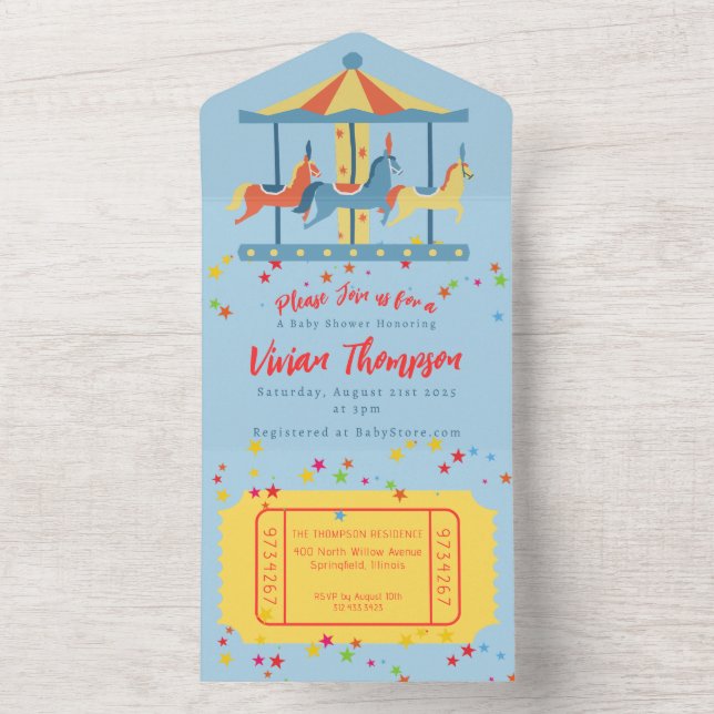 Carousel Circus Birthday Invitation (Inside)