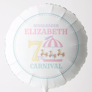 Carousel Circus Carnival Birthday Balloon Pink
