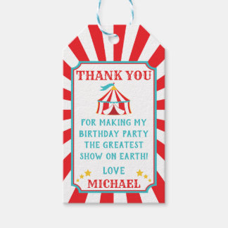 Carousel Circus Carnival Birthday Gift Favor Tag