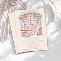 Carousel Circus Carnival Birthday Invitation