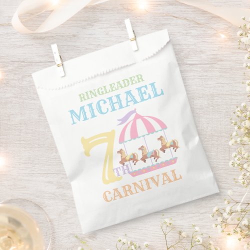 Carousel Circus Carnival Birthday Party Favor Bag