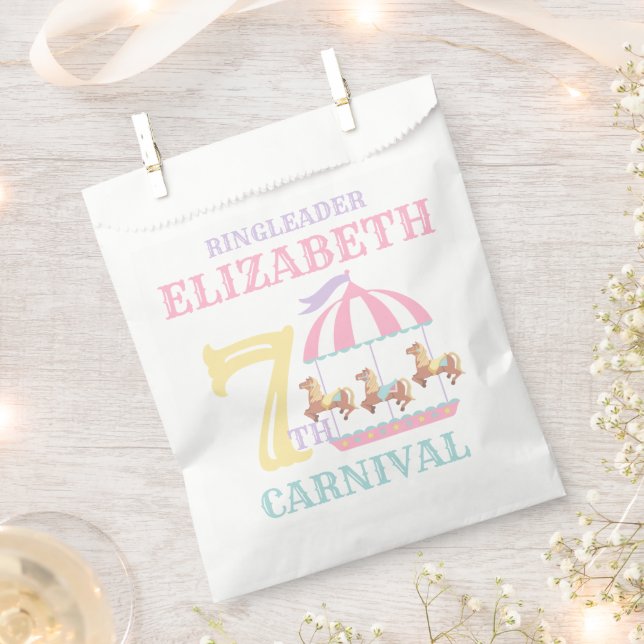 Carousel Circus Carnival Birthday Party Favor Bags (Clipped)
