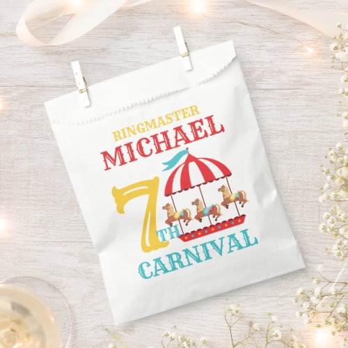 Carousel Circus Carnival Birthday Party Favor Bags