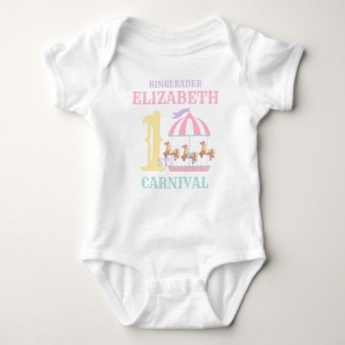 Carousel Circus Carnival Birthday Pastel Baby Bodysuit