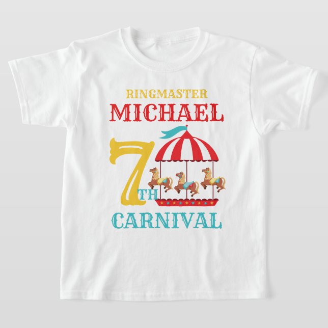 Carousel Circus Carnival Birthday Shirt (Laydown)