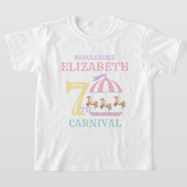 Carousel Circus Carnival Birthday Shirt Pastel (Laydown)