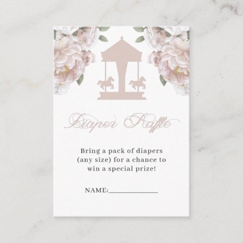 Carousel Diaper Raffle Tickets Enclosure Card