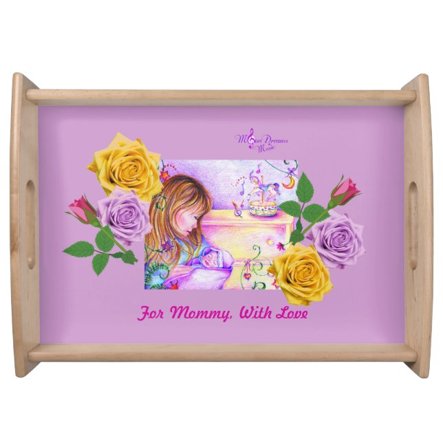 Carousel Dreams and Flowers Large Serving Tray (Front)