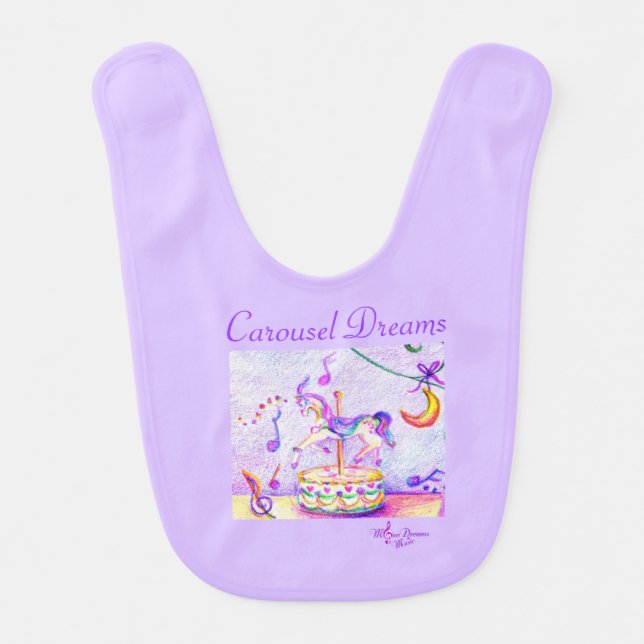 Carousel Dreams Baby Bib (Front)