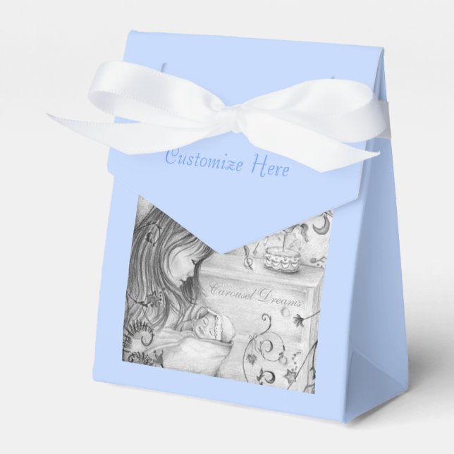 Carousel Dreams Baby Blue Favor Box (Front Side)