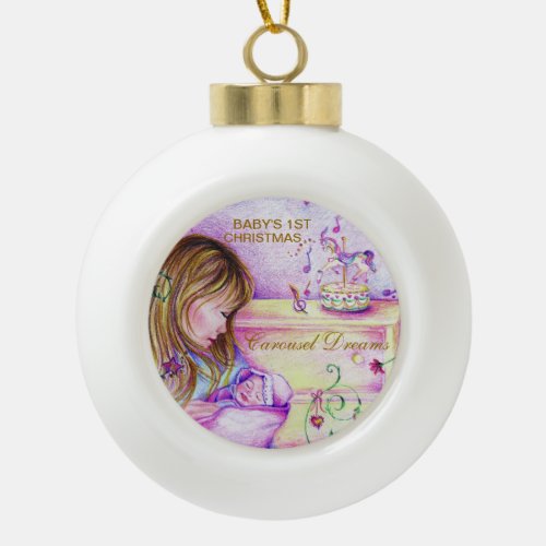 Carousel Dreams Babys 1st Christmas Ornament