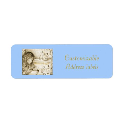 Carousel Dreams Blue Customizable Address Labels