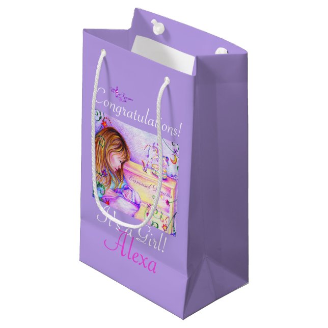 Carousel Dreams Customizable Small Gift Bag (Front Angled)
