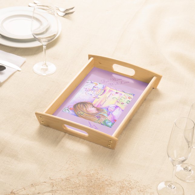 Carousel Dreams For Mom With Love Serving Tray (Front)