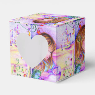 Carousel Dreams Heart Square Baby Favor Box